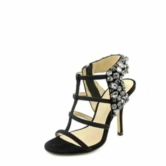 Pelle Moda Vina Womens Black Kid Suede Dress Sandals sz 9 - Picture 5 of 8